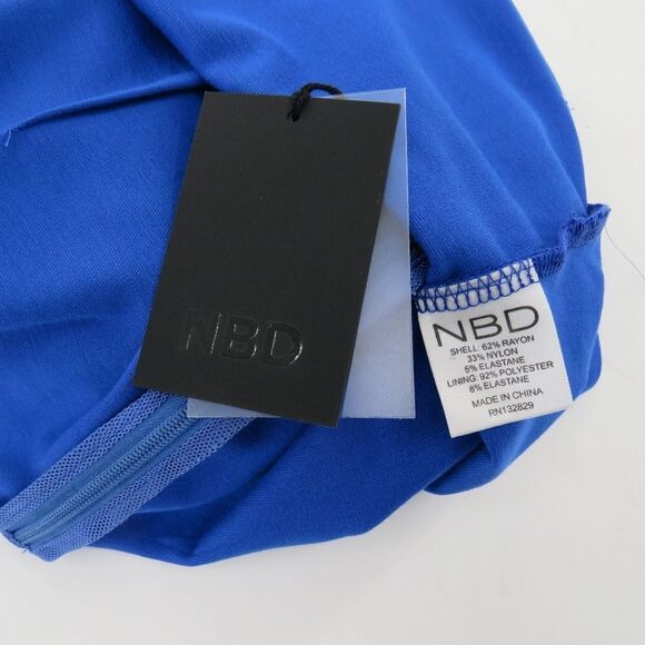 NBD Revolve Womens Small Choker Halter Cutout Racer Cobalt Blue Nite Out Dress - Picture 6 of 16